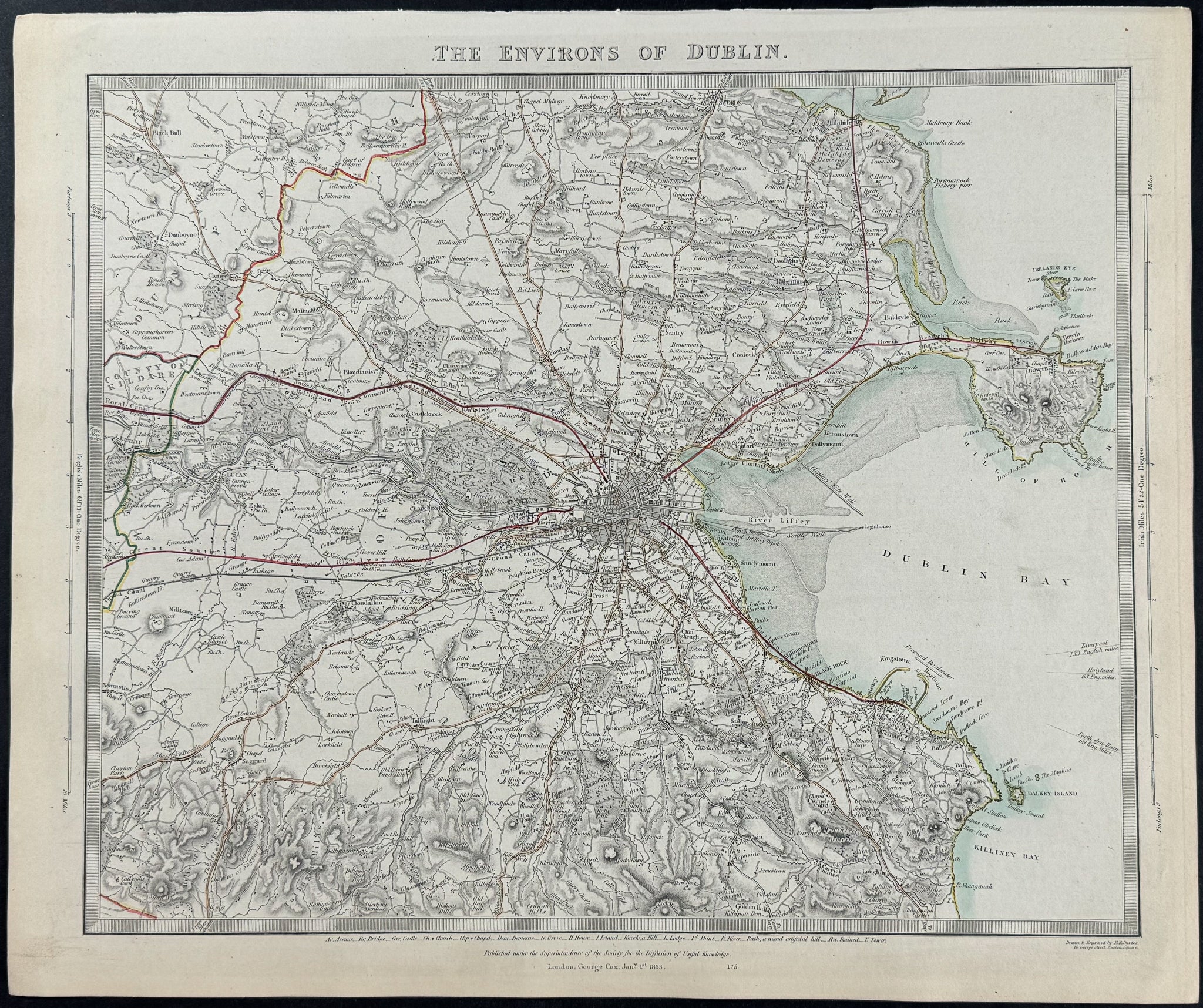 Map of the Environs of Dublin, Ireland