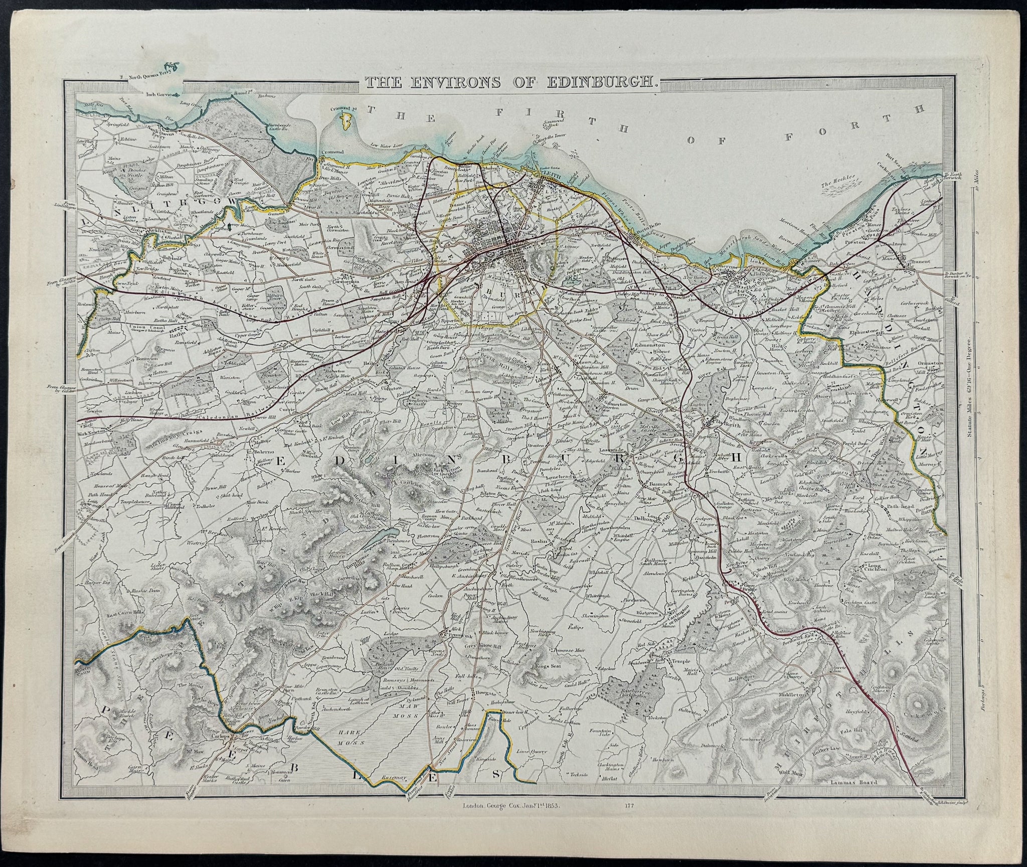 Map of the Environs of Edinburgh, Scotland