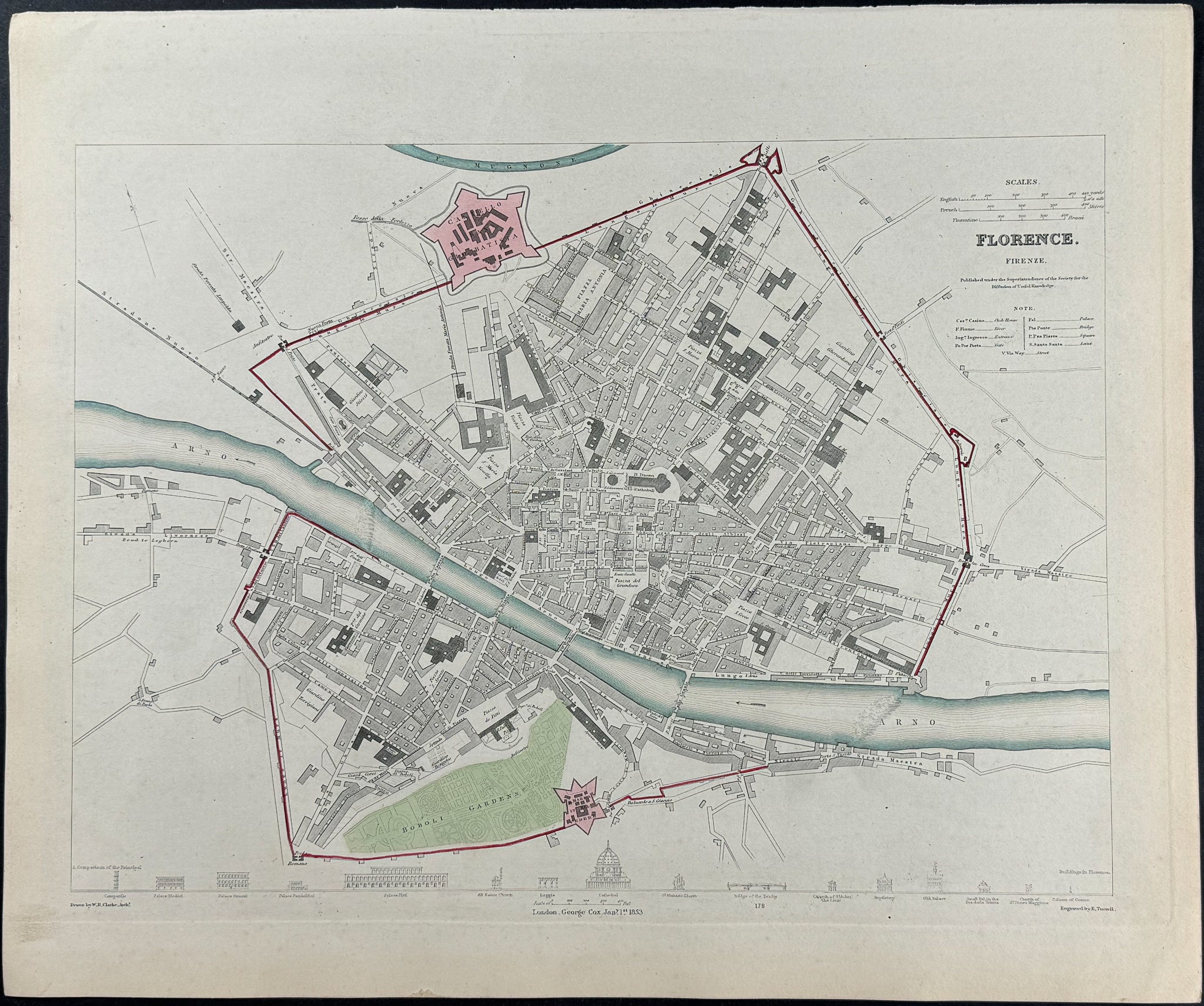 Map of Florence, Italy