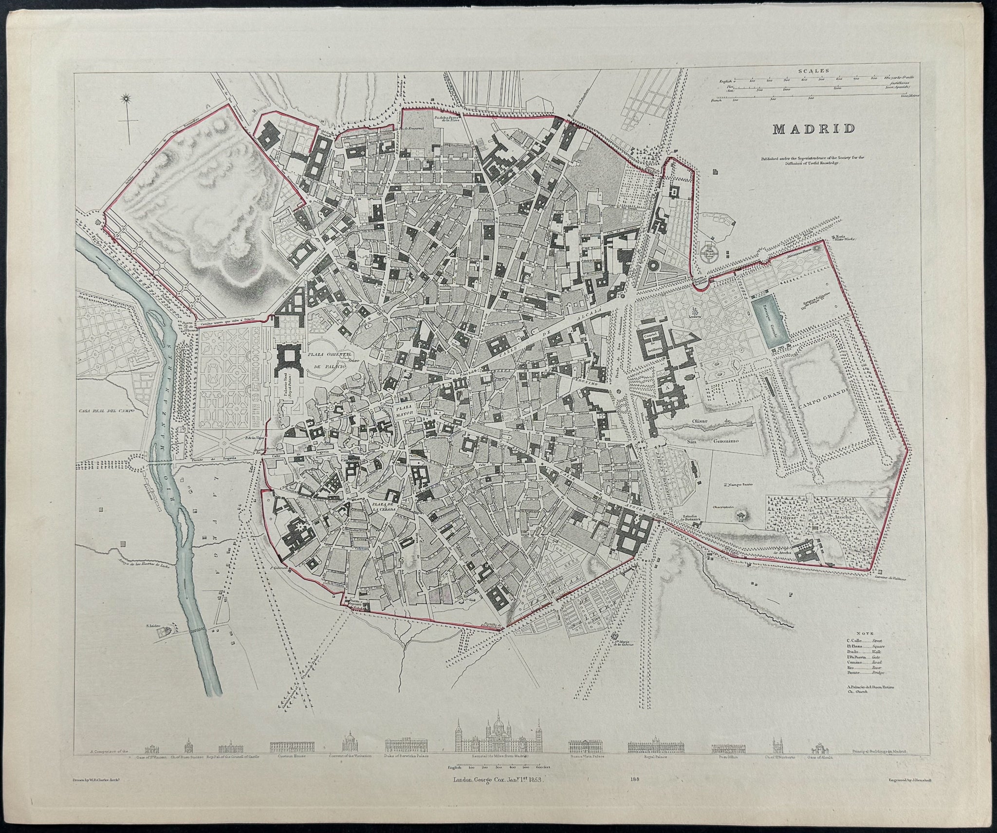 Map of Madrid, Spain