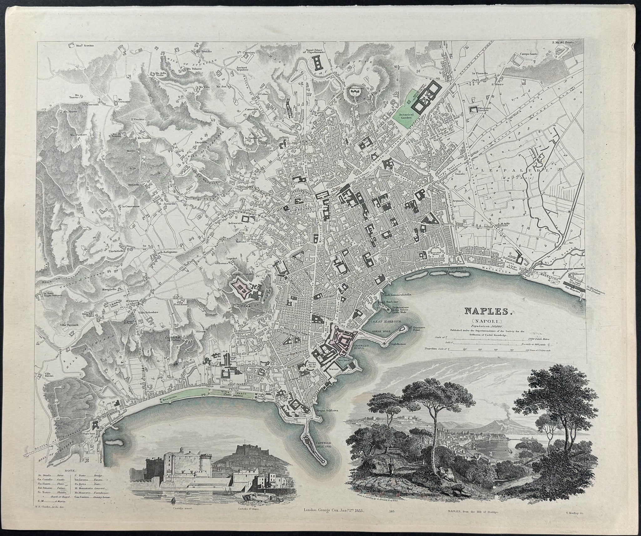 Map of Naples, Italy
