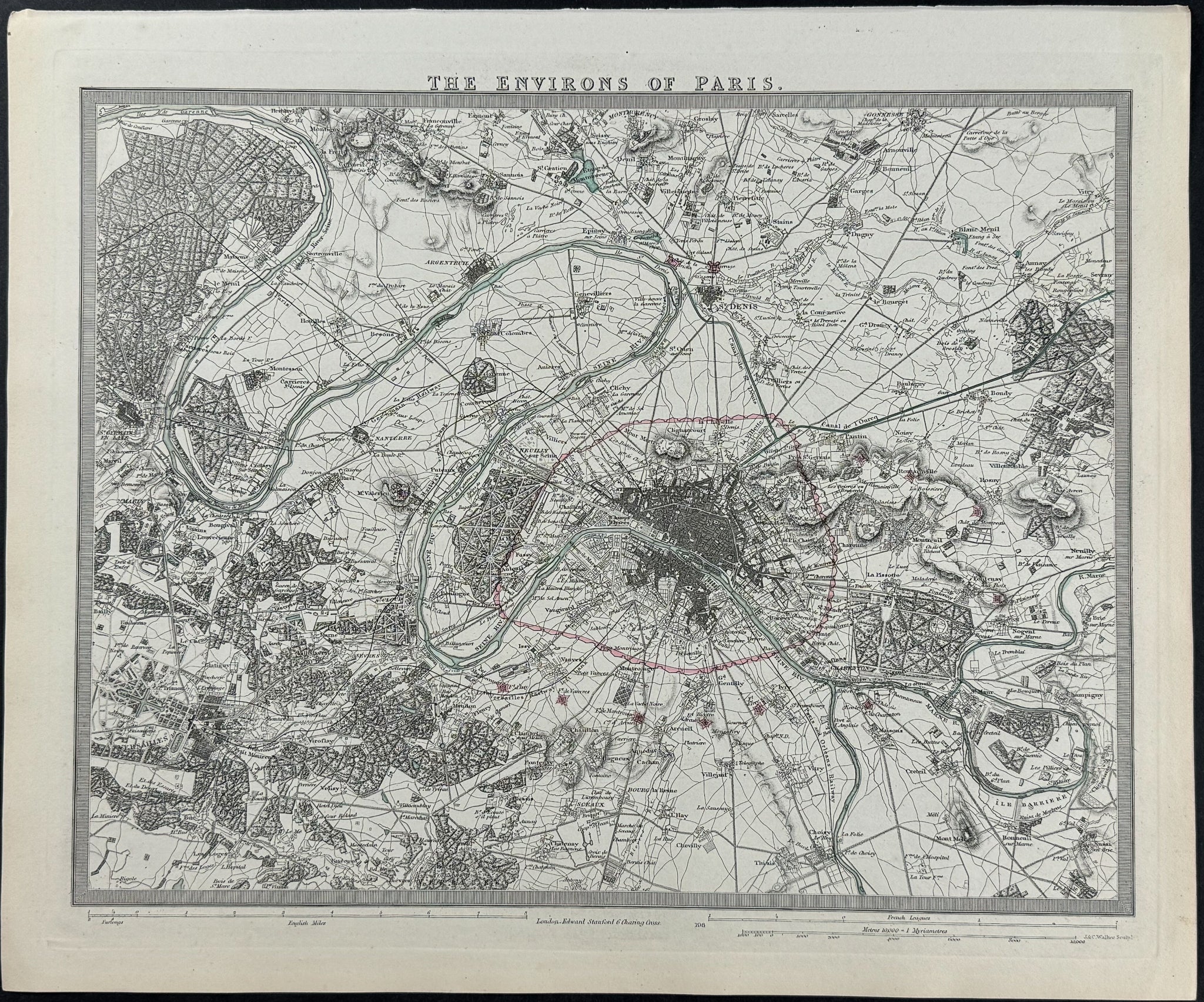 Map of the Environs of Paris, France