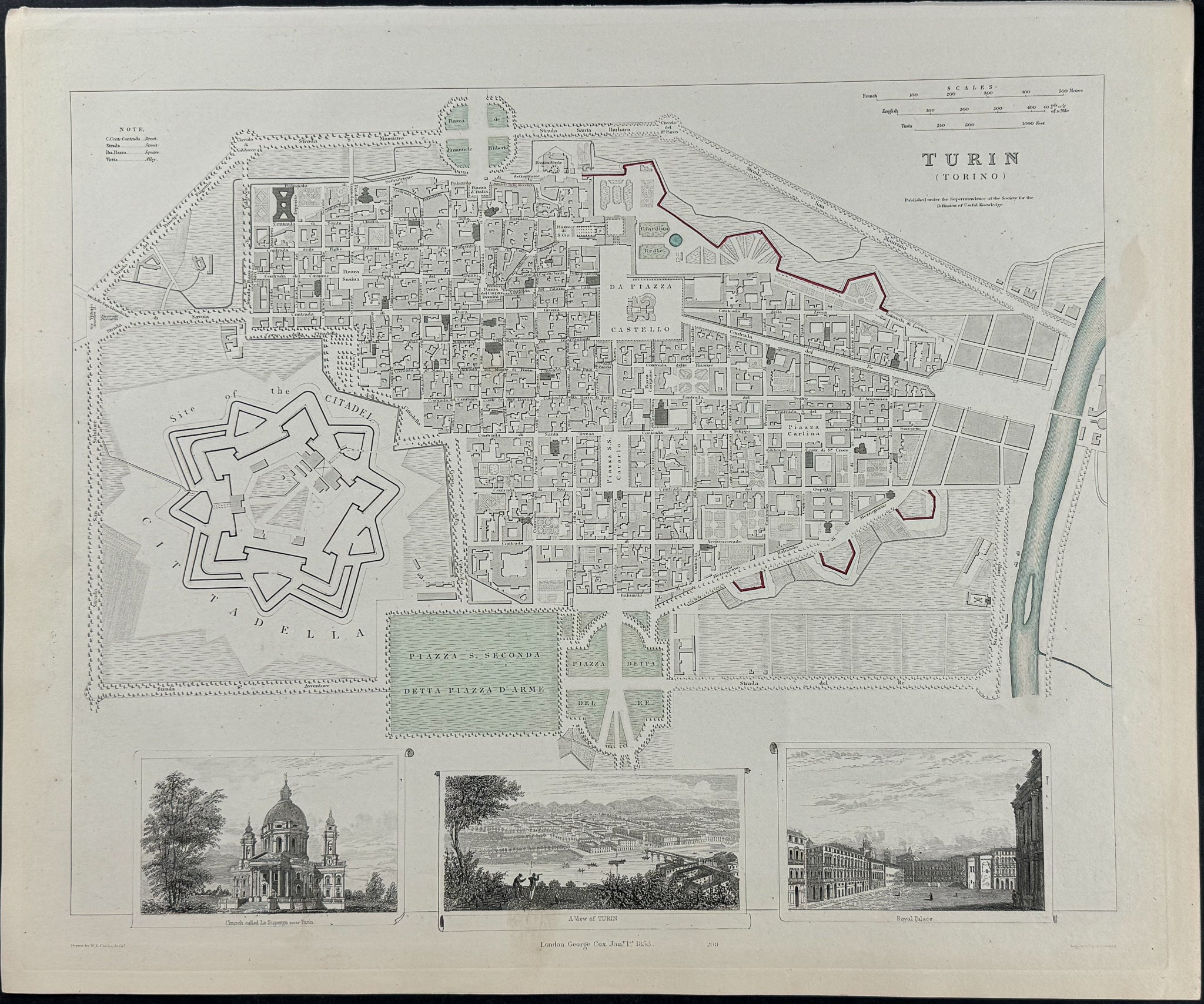 Map of Turin, Italy