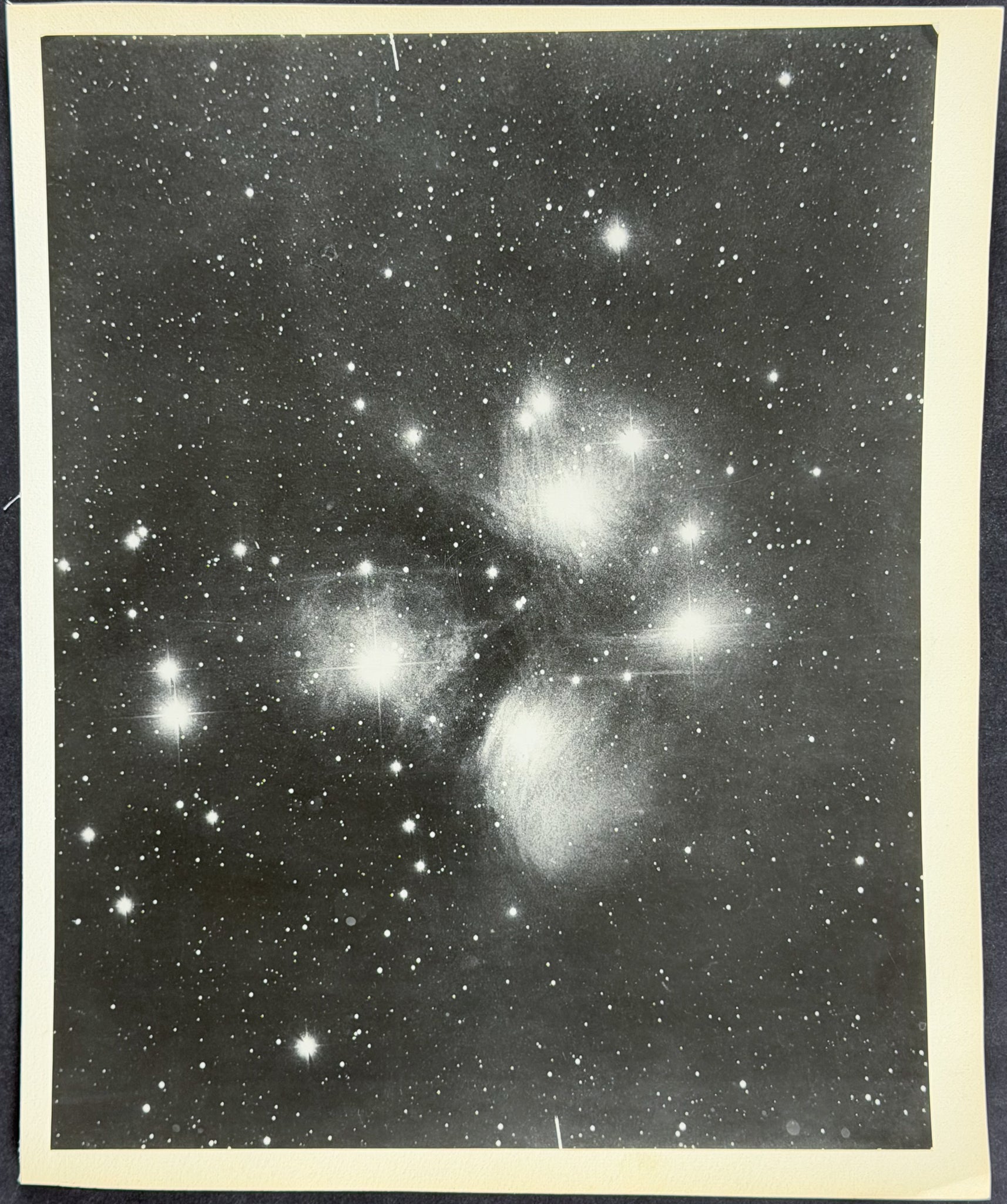 Gasous Dust Nebulae Photograph [Dusty nebula surrounding the main stars in the Pleiades]