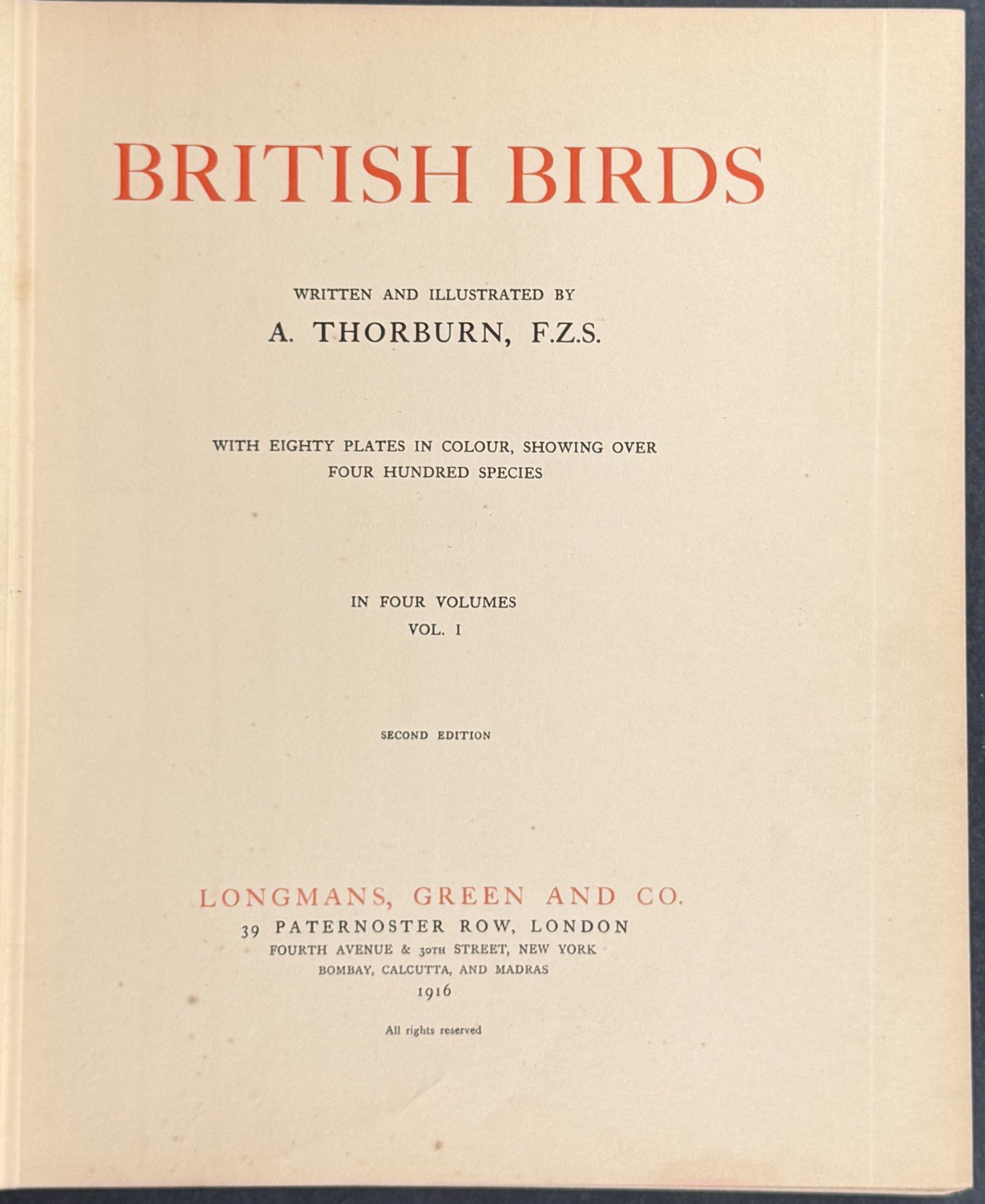 Thorburn's British Birds - Four Volumes