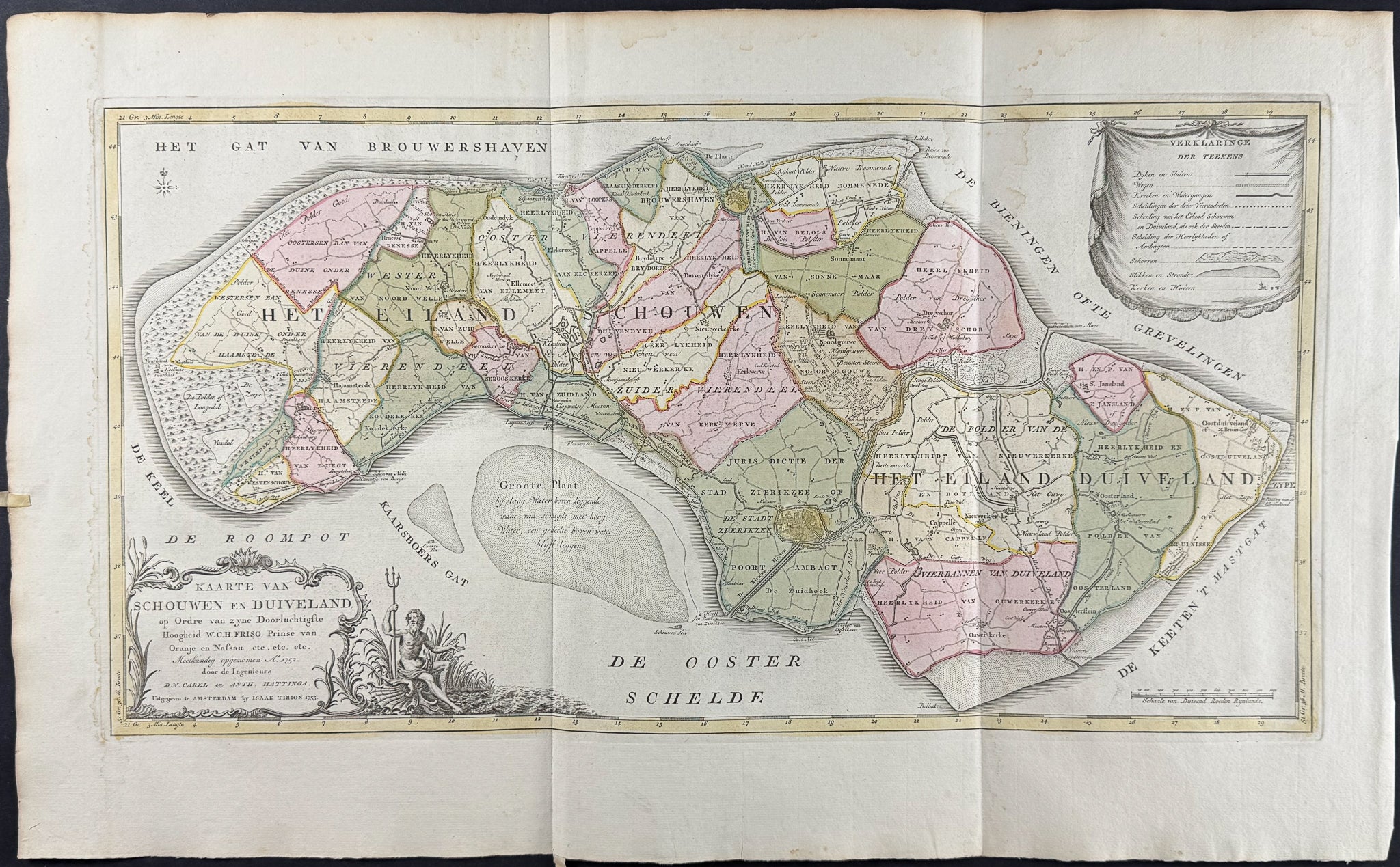 Map of Zeeland, Netherlands
