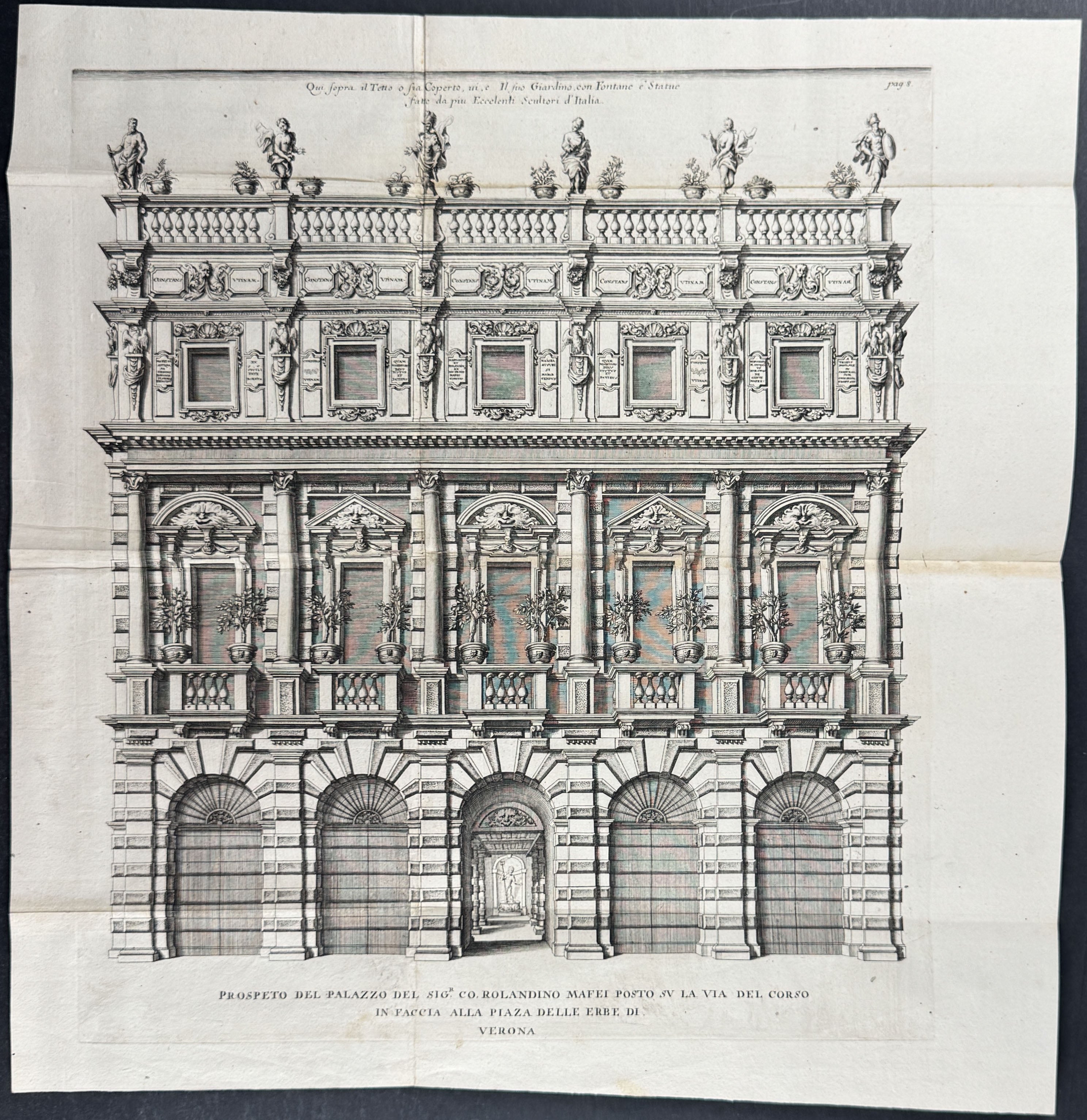Building Façade - Prospecto del Palazzo del Sig. Co. Rolandino Mafei Posto Sv La Via del Corso