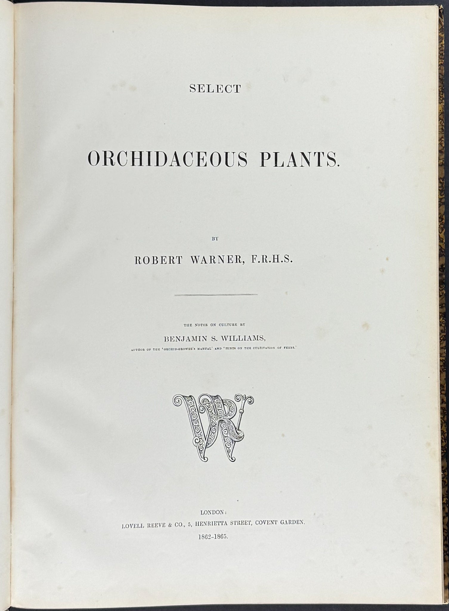 Warner & Williams's Orchidaceous Plants - Volume with 40 Folio Orchid Lithographs