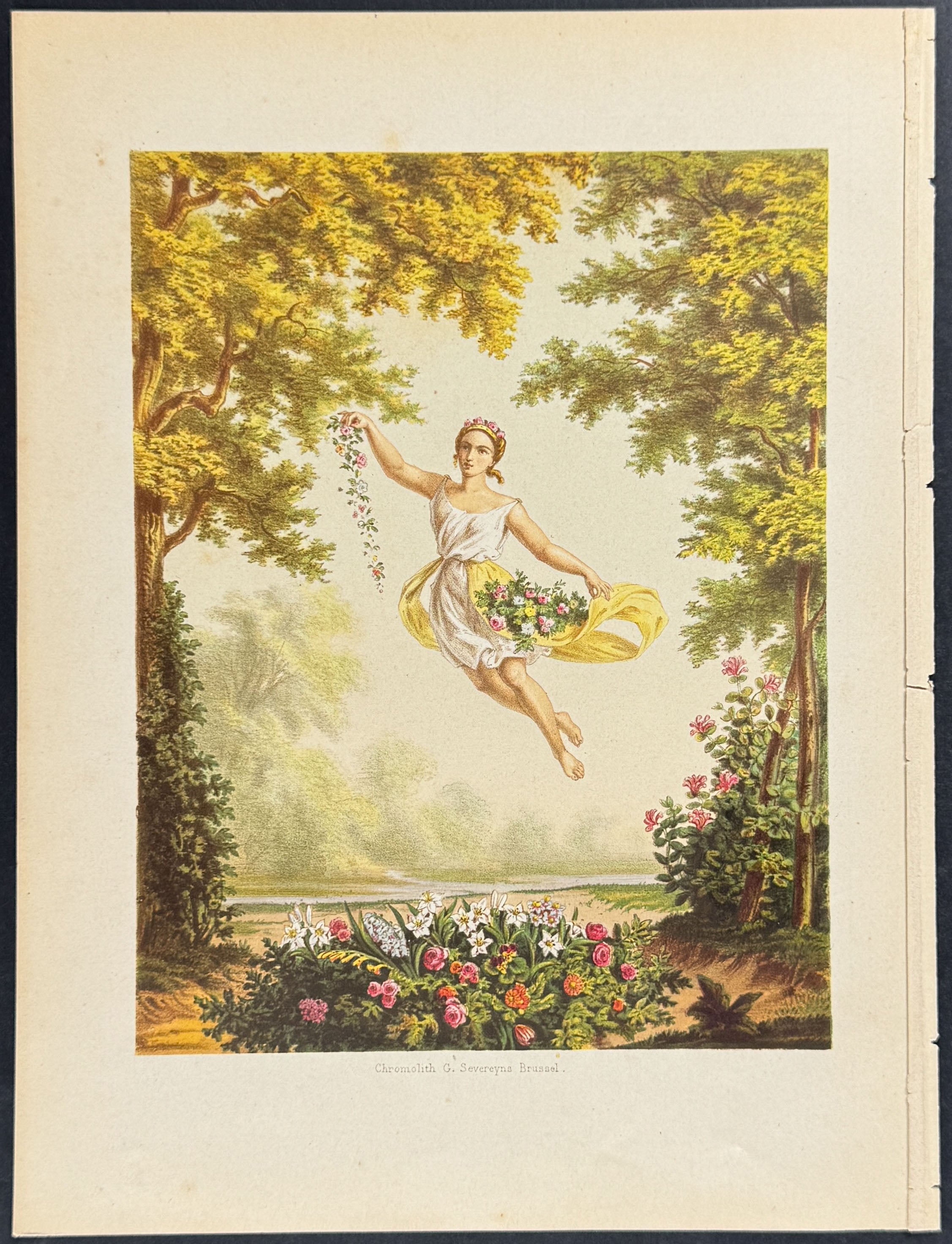 Floating Woman with Flowers