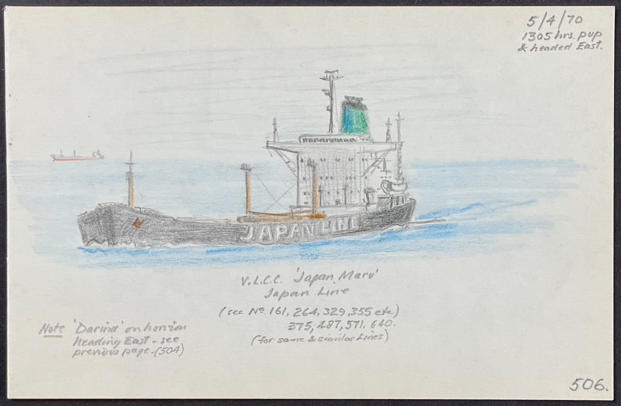 Original Drawing of Ship (Detailed & Dated)