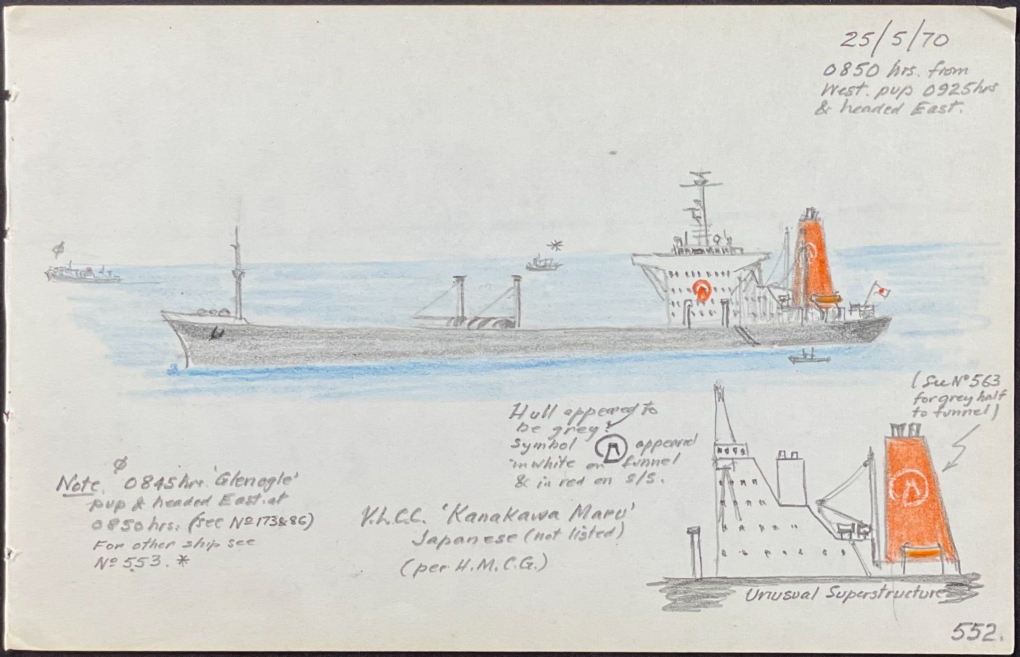 Original Drawing of Ship (Detailed & Dated)
