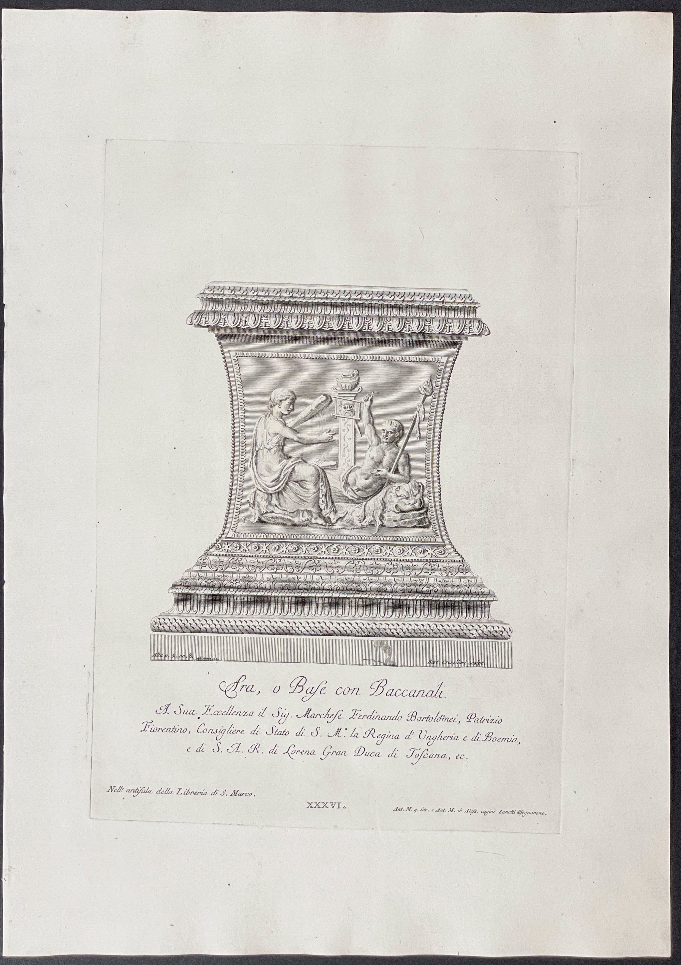 Statue of Ara o Base con Baccanali
