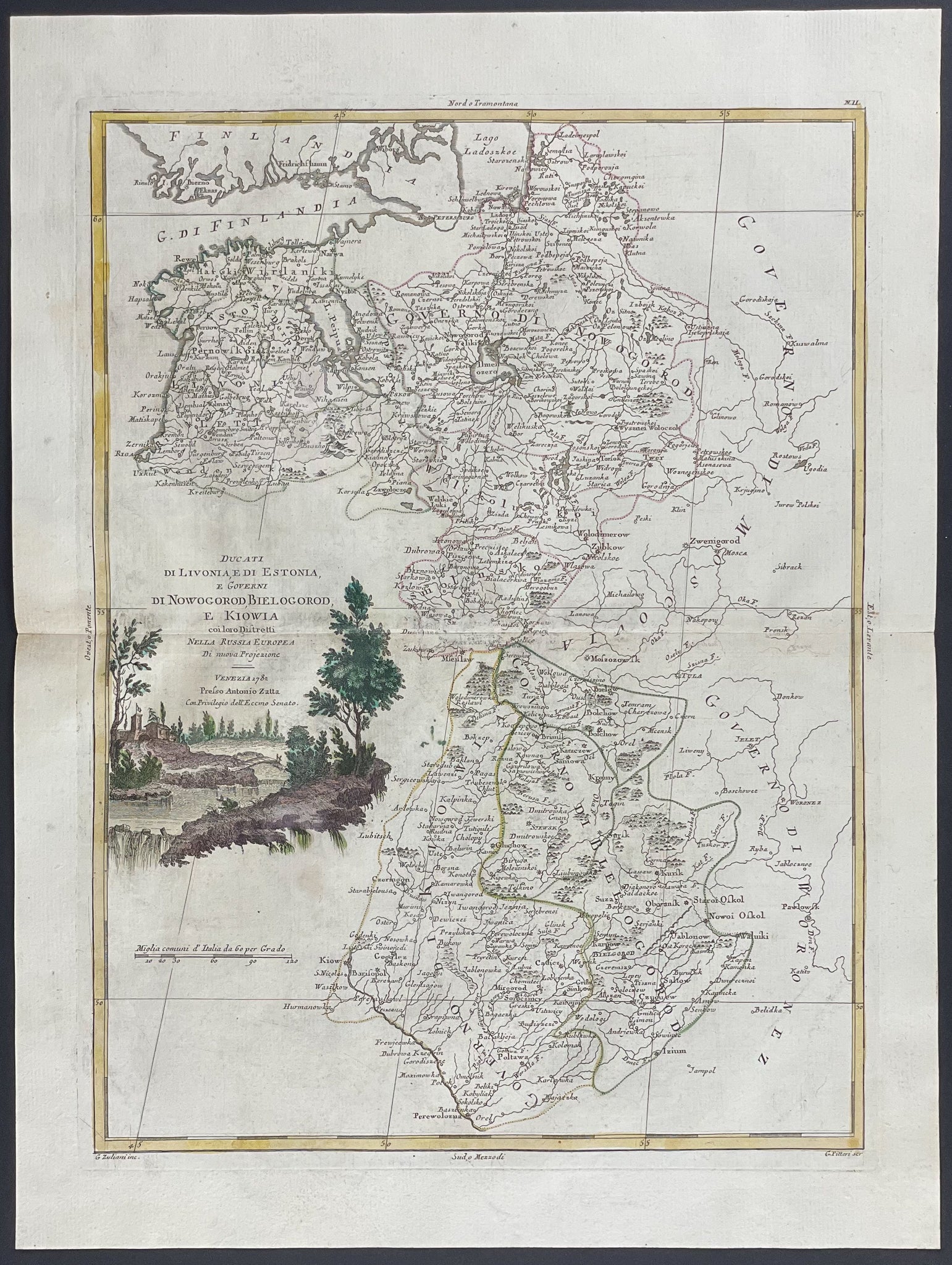 Regional Map of Livonia and Estonia, and the Governments of Novgorod, Belgorod, and Kiev