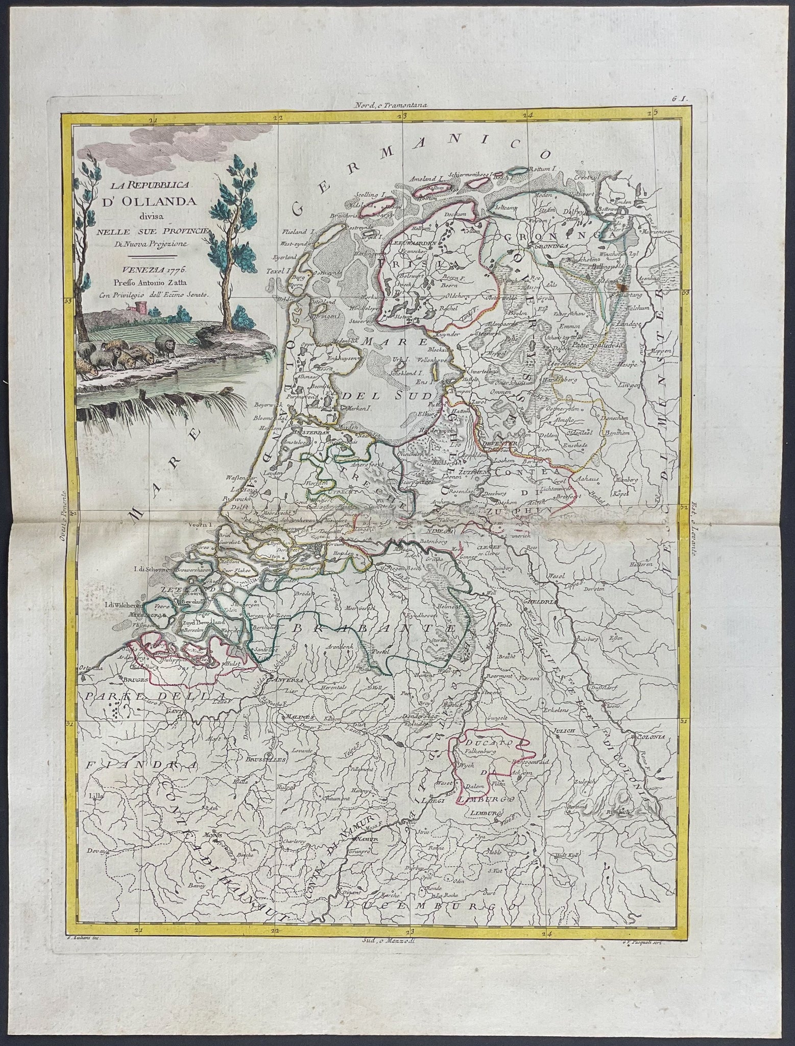 Map of Holland or Netherlands